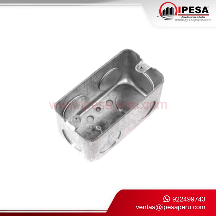 CAJA METALICO RECTANG. 1.5MM 3/4´´